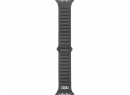 Pásek Audi Logo Synthetic Leather Magnetic Ring pro Apple Watch 44/45/46/49 mm černý