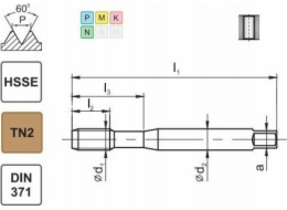 Fanar ZÁVITNÍKY M 7 DIN-371B (6H) HSSE TIN 800X