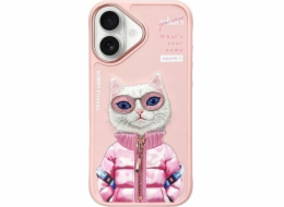 Scool Pouzdro Nimmy pro iPhone 16 6.1 růžové Cool&Cute 2.0 s kočkou