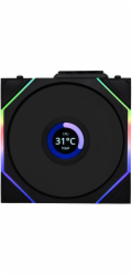 Lian Li Bezdrátový LCD ventilátor UNI FAN TL, ARGB, PWM - obrácená čepel, 120 mm, černá