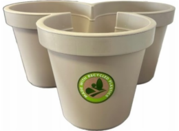 Koopman Trojitý zahradní květináč, béžový, venkovní, 3 komory