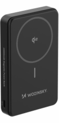 Wozinsky Powerbanka WLWP-10KA0Y3S 22,5W PD Qi2 10000 mAh, se stojánkem, 1x USB-A, 1x USB-C - černá
