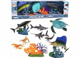 LeanToys Sada figurek mořských živočichů, pohyblivých prvků, želvy