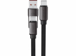 Acefast Kabel C13-04 USB-C - USB-A / USB-C 480 Mb/s 3 A 1,2 m - černý