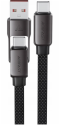 Acefast Kabel C13-05 USB-C - USB-A / USB-C 480 Mb/s 3 A 0,2 m - černý