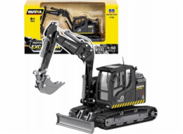 HUINA Pásový bagr s buldozerem, kovový, černý 1:50