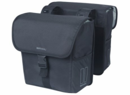 BASIL GO DOUBLE BAG 32L, Universal Bridge System, jednolitá černá (NOVINKA 2025)
