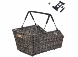 BASIL CENTO RATTAN LOOK MIK zadní nosičový koš, systém MIK (připraven k použití) voděodolný přírodní hnědý (NOVINKA 2025)