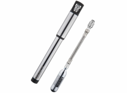 BIRZMAN Infinite Road s CO2 ruční pumpou (Presta/Schrader), 160psi/11bar, délka 255mm, CNC, stříbrná, CO2 kartuše 2x16g (NOVÉ)
