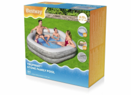 Nafukovací zahradní bazén pro rodinu 213x206x53cm BESTWAY + Nafukovací sedačky + Držáky na poháry