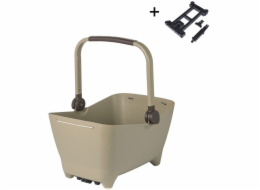 Basil ZADNÍ KOŠÍK NA KOLO BUDDY DOG MIK, systém MIK (připraveno k použití), plast, polštář, hnědá biscotti (NOVINKA 2025)