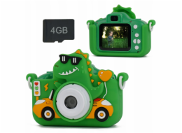Xrec X2 48MP digitální fotoaparát 1080p pro děti 5x MP3 hry + 4GB karta / XREC X2 / Dinosauří zelená