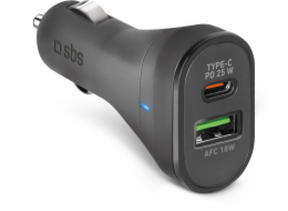SBS Mobile Autonabíječka SBS TECRPD25W 25W USB-A USB-C s funkcí Power Delivery - černá