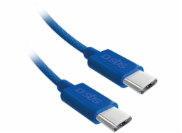 SBS Mobile SBS TECABLETISSUETCCB USB-C - USB-C 1,5m 60W opletený kabel - modrý