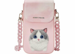 iLike Brašna na telefon Nimmy růžová s velkýma očima pro mazlíčky 2.0