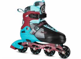 Nils Extreme NA13810 rekreační nastavitelné tyrkysové inline brusle velikost 31-34