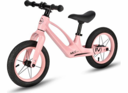 Nils Fun RB901 dětské balanční kolo, nafukovací kola, led, 12'', růžové, 90x50x41cm