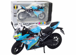 LeanToys Sportovní motocyklová kovová světla zvuky modré 1:12