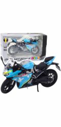 LeanToys Sportovní motocyklová kovová světla zvuky modré 1:12