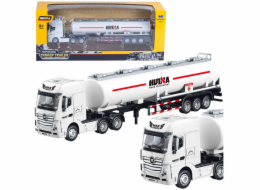 HUINA Cisternový vůz, kovové pohyblivé části, bílé 1:50