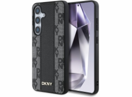 DKNY kožené pouzdro MagSafe s kostkovaným vzorem pro Samsung Galaxy S25 Black