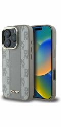 DKNY Kryt Magsafe s kostkovaným vzorem pro iPhone 16 Pro Max béžový