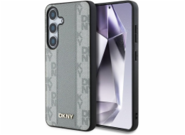 DKNY kožené pouzdro MagSafe s kostkovaným vzorem pro Samsung Galaxy S25 taupe