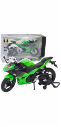 LeanToys Sportovní motocykly Kovová světla Zvuky Zelené 1:12