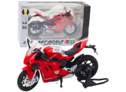 LeanToys Sportovní motocykly Kovová světla Zvuky Červená 1:12