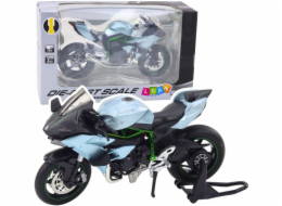 LeanToys Sportovní motocykl Kovová světla Zvuky Stříbrná 1:12