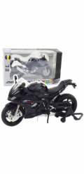 LeanToys Sportovní motocykl Kovová světla Zvuky Černá S1000 1:12