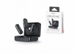 yesido KR16 MEMS mikrofon 2 ks. pro Lightning Clip, Wireless 2,4GHz, BLACK/BLACK