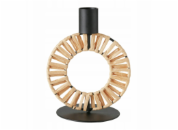 Boltze Kovový svícen se slámovým copem TOKE, 16 cm