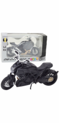 LeanToys Sportovní motocykl Kovová světla Zvuky Zlaté prvky Černá 1:12