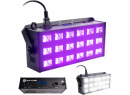 LIGHT4ME LED UV 18x3W reflektor + DMX stroboskop