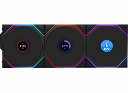 Lian Li Ventilátor UNI FAN TL Wireless LCD 120, 3 kusy, černý (12TLLCD1W3B)