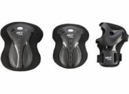 Nils Extreme Sada chráničů kolen, loktů a zápěstí na kolečkové brusle, skateboardy a koloběžky H8334 černé, velikost L