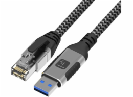 Techly Síťový kabel USB-A na Gigabit Ethernet RJ45, 3 m