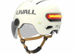 Přilba Livall L23 bílá 54-58cm s LED/SOS ochranným kšiltem