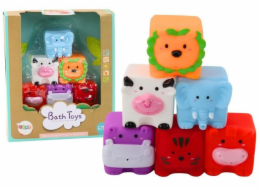 LeanToys Měkké vzdělávací bloky do koupele se zvířátky