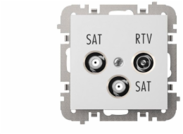 ELEKTROPLAST SANTRA R-TV-2xSAT koncová zásuvka bez rámečku, pod omítku, bílá 4160-10