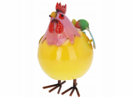 ProGarden Barevná kovová figurka kohouta, 21 x 25 x 28 cm