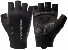 RockBros Cyklistické rukavice jaro/léto/podzim, krátké prsty, velikost: XL - černé