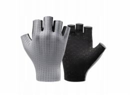 RockBros Prodyšné cyklistické rukavice s krátkými prsty Velikost: M - Šedé