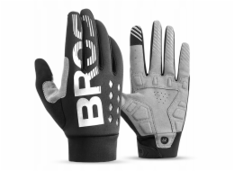 RockBros Cyklistické rukavice zateplené, dlouhé, velikost: M - černošedé