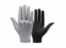 RockBros Prodyšné cyklistické rukavice na celé prsty, velikost: XXL - šedé