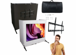 XXXXX_BITMAT Stolní DJ stolek DNA DJ s TV OBRAZOVKOU, DJský stojan, držák na TV, 2 vršky, nosnost až 70 kg