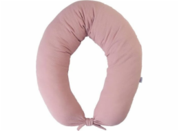 BabyMatex Polohovací polštář Moon z mušelínu, délka 260 cm, růžový