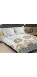 Matex Ložní prádlo Satén Exclusive 160x200 Mandala Bílá Béžová Matex