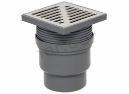 Tycner Nastavitelný vtok kanalizace s rovným odtokem 110 mm, nerezová mřížka 886